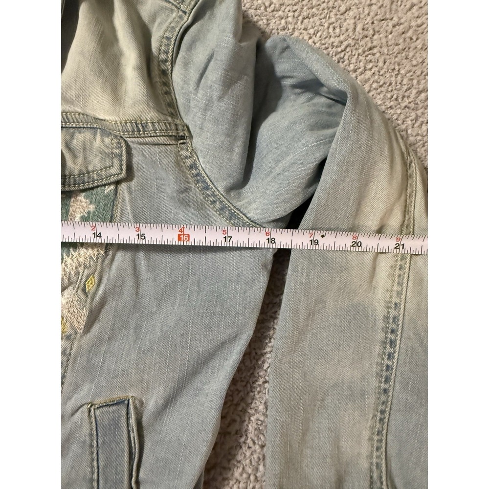 LulaRoe Denim Jacket Women's XS Embroidered Harvey Design Southwestern Aztec - Picture 10 of 11